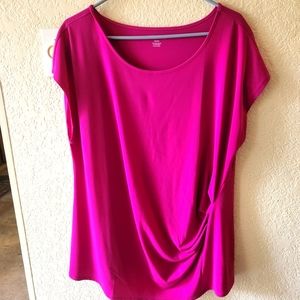 Lane Bryant 22/24 Ruched Side Magenta Top